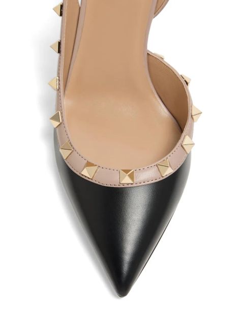 Valentino Garavani Rockstud slingback calfskin pumps 85mm - Black