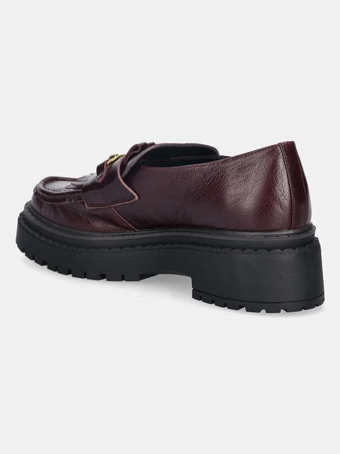 Nokwol mokasyny skórzane Perry Burgundy Leather damskie kolor bordowy na platformie Perry Burgundy Leather - zdjęcie produktu nr 2