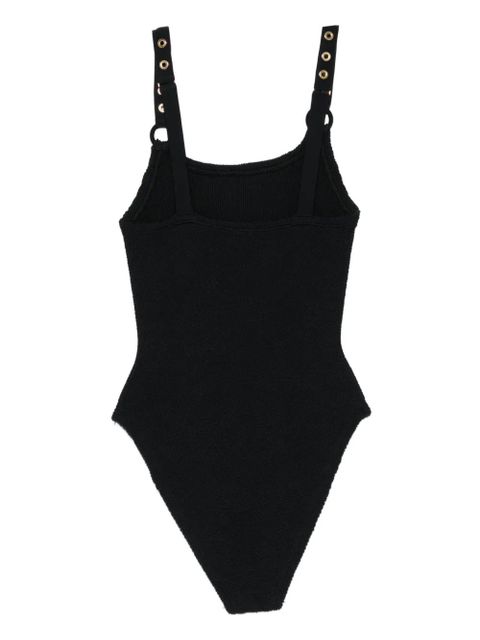 Hunza G Melody eyelet-detail swimsuit - Black