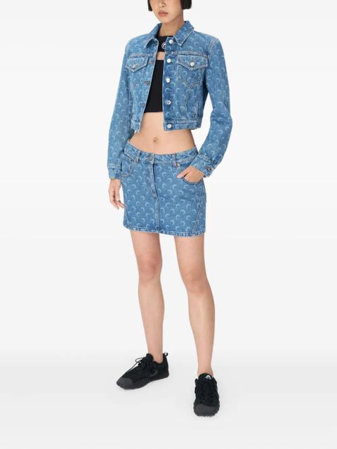 Marine Serre Moon-print denim jacket - Blue - zdjęcie produktu nr 2