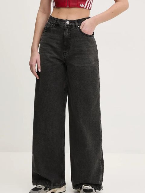 adidas Originals jeansy DENIM ZIP PANT damskie kolor czarny JX9211 - zdjęcie produktu nr 1