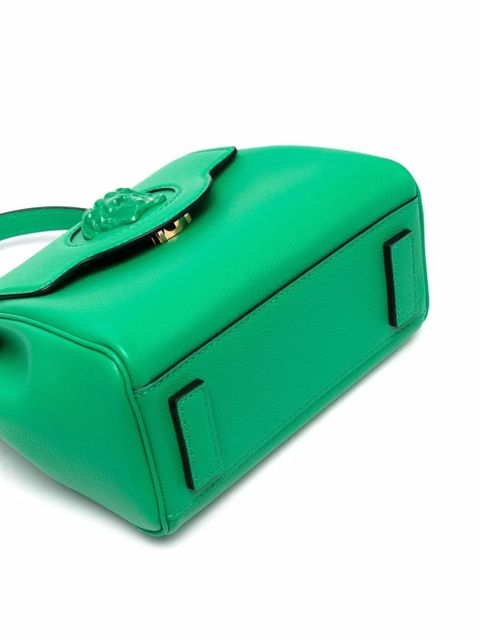 Versace small La Medusa leather tote bag - Green