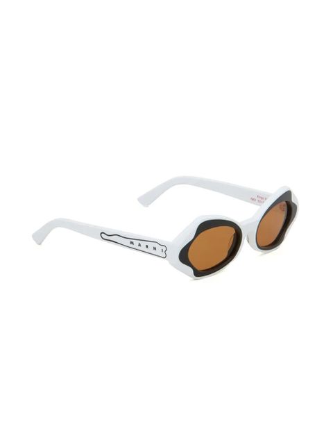 Marni Eyewear geometric-frame tinted sunglasses - White - zdjęcie produktu nr 2