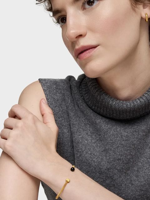 Tous bransoletka pozłacana z onyksem ICON MESH damska 1004507240