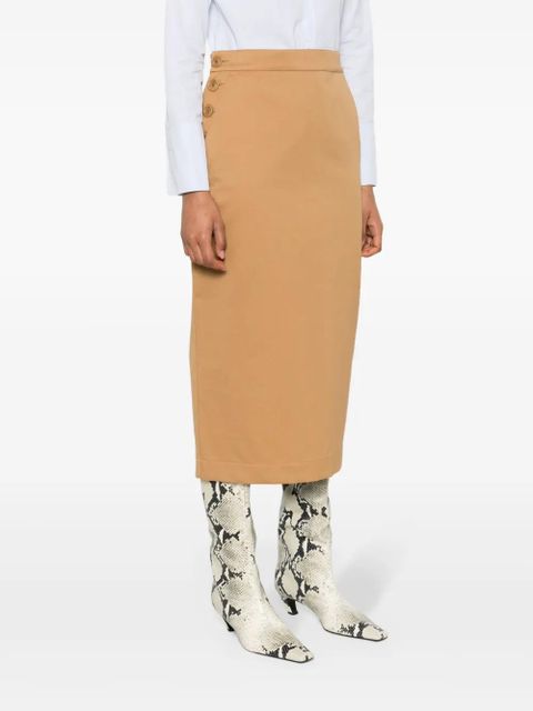 Max Mara Cresta cotton pencil skirt - Brown