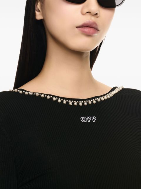 Off-White logo-embroidered top - Black