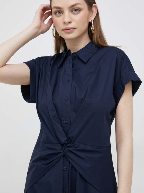 Lauren Ralph Lauren sukienka kolor granatowy midi rozkloszowana