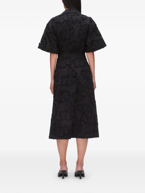 3.1 Phillip Lim floral collared midi dress - Black