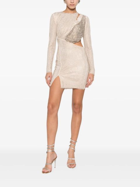 Self-Portrait cut-out mini dress - Neutrals - zdjęcie produktu nr 2
