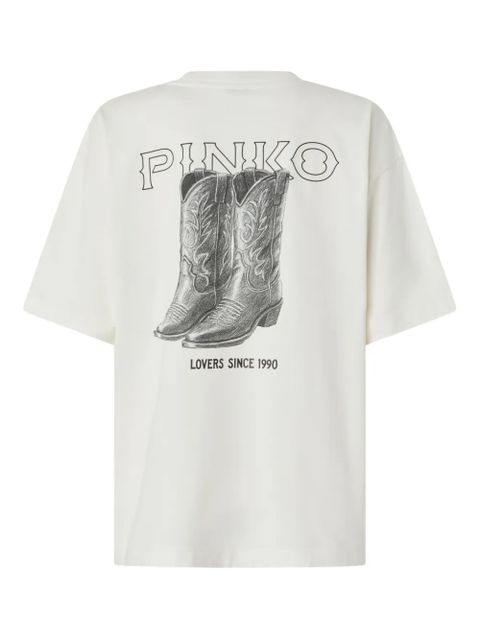 PINKO cowboy boot-graphic T-shirt - Neutrals - zdjęcie produktu nr 2