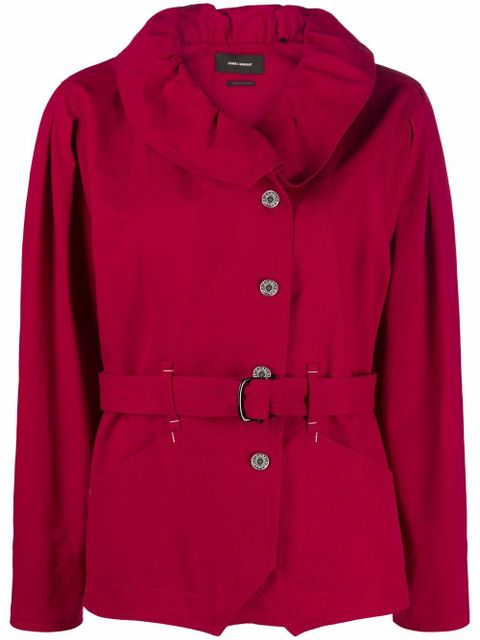 ISABEL MARANT Dipazo belted wide-collar jacket - Red