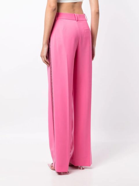 AREA crystal-embellished palazzo trousers - Pink