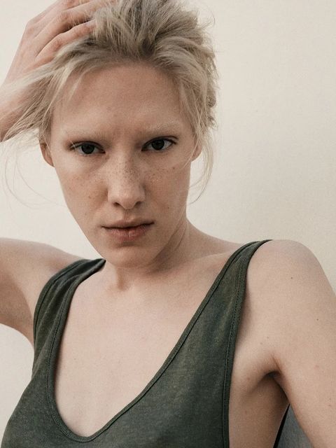 MUUV. top lniany CACHE damskie kolor zielony