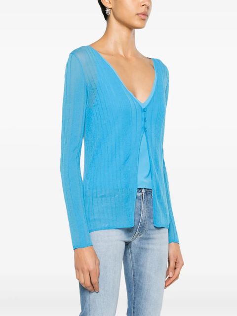 PINKO Legend semi-sheer cardigan - Blue