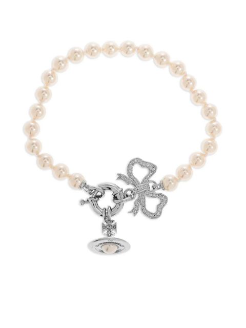 Vivienne Westwood pearl bow bracelet - Neutrals - zdjęcie produktu nr 1