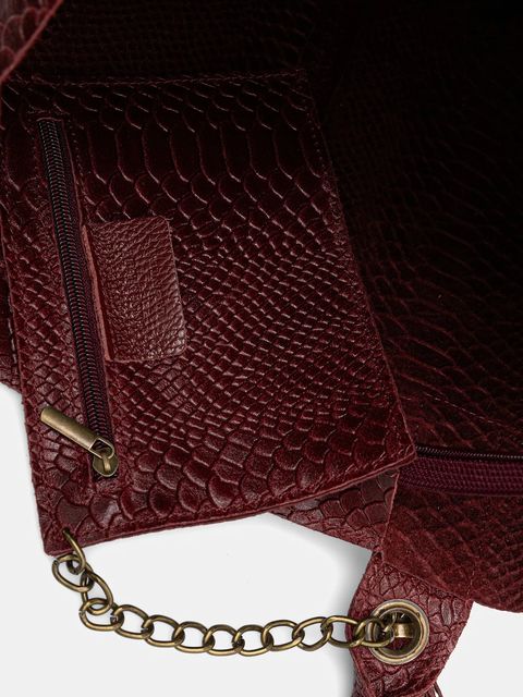 Answear Lab torebka skórzana kolor bordowy