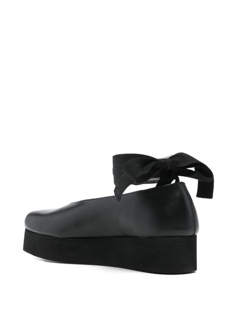 Comme Des Garçons ribbon-bow platform ballet flats - Black