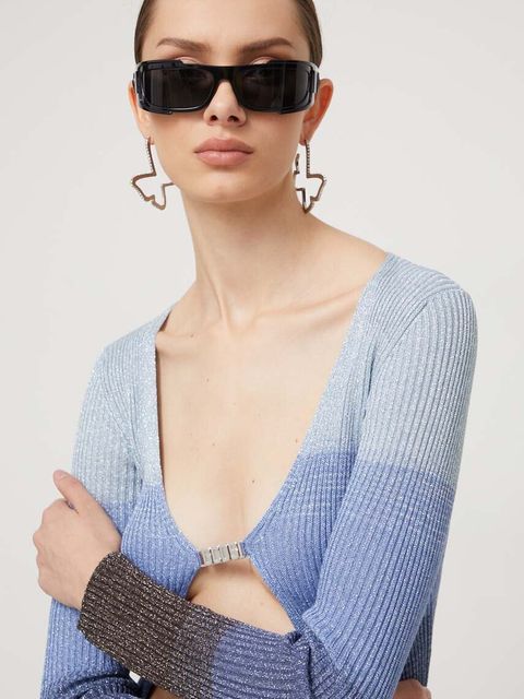 GCDS kardigan damski kolor niebieski lekki - zdjęcie produktu nr 1