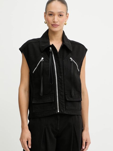 Pinko bezrękawnik bawełniany damski kolor czarny przejściowy 105237 A2M8 - zdjęcie produktu nr 1