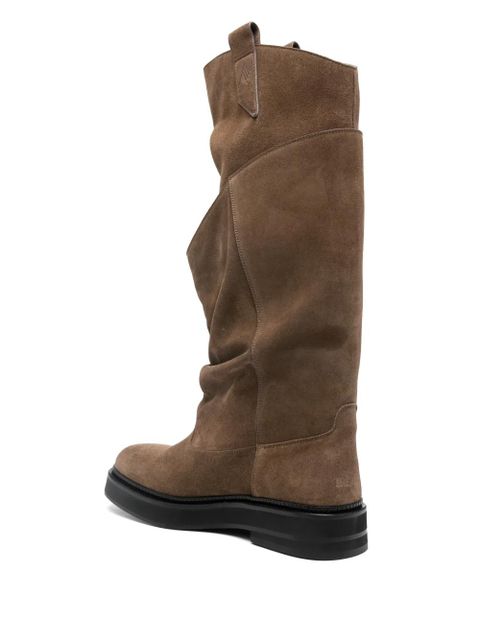 The Attico 35mm Passeggiata suede knee-high boots - Brown