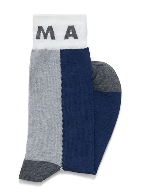 Marni intarsia-knit logo socks - Blue - zdjęcie produktu nr 2
