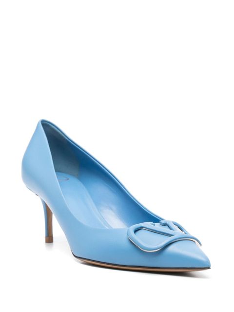 Valentino Garavani 70mm VLogo Signature leather pumps - Blue