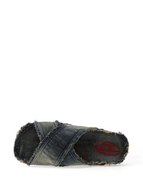 Diesel D-Woodstock frayed sandals - Blue
