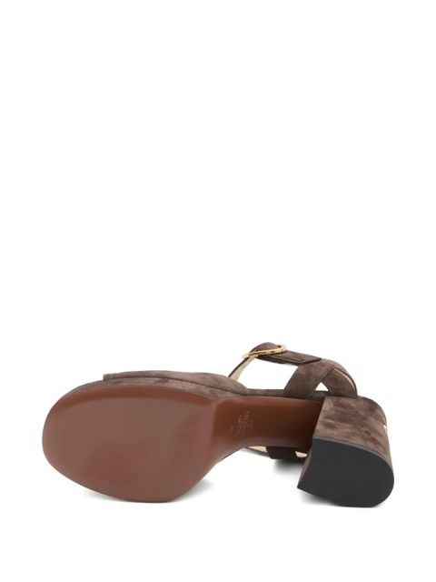 Valentino Garavani 100mm platform buckle-strap sandals - Brown