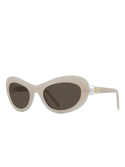 Givenchy Eyewear pearl-embellished geometric sunglasses - Neutrals - zdjęcie produktu nr 2