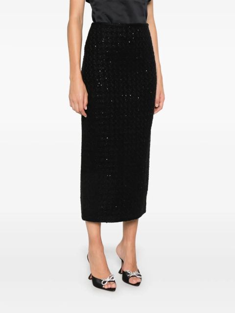 ROTATE BIRGER CHRISTENSEN bouclé midi skirt - Black