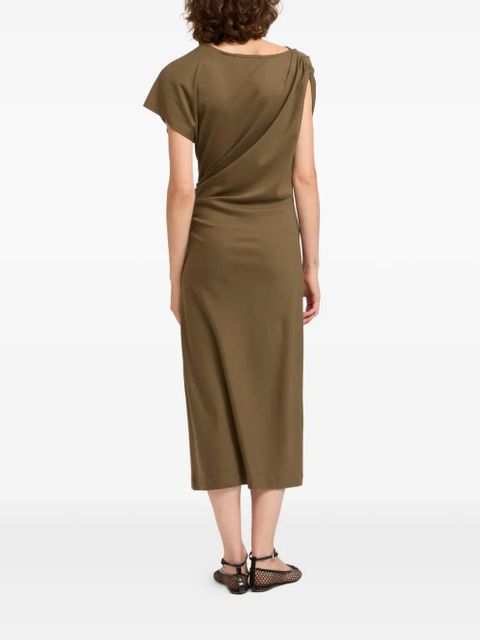 Yves Salomon asymmetrical midi dress - Green