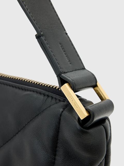 AllSaints torebka skórzana EDBURY kolor czarny W345XD - zdjęcie produktu nr 2