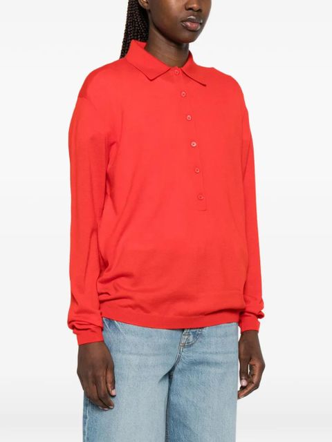 The Frankie Shop buttoned long-sleeve sweater - Red