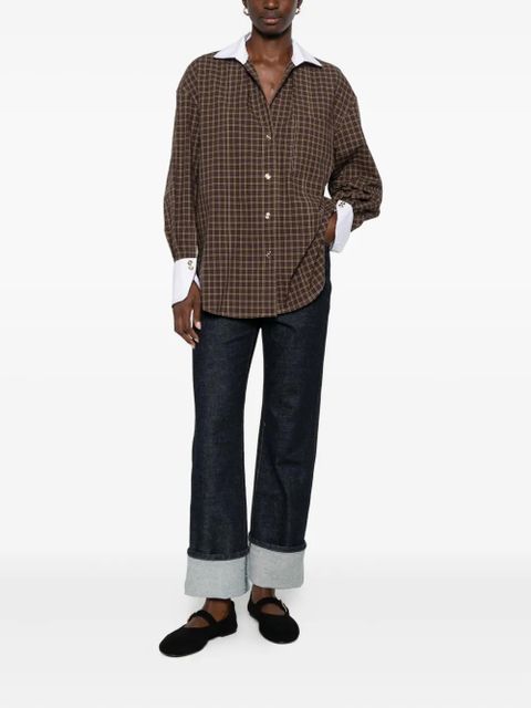 SANDRO plaid shirt - Brown