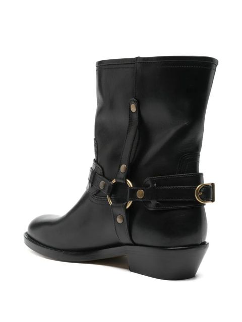 ISABEL MARANT 35mm leather biker boots - Black - zdjęcie produktu nr 2