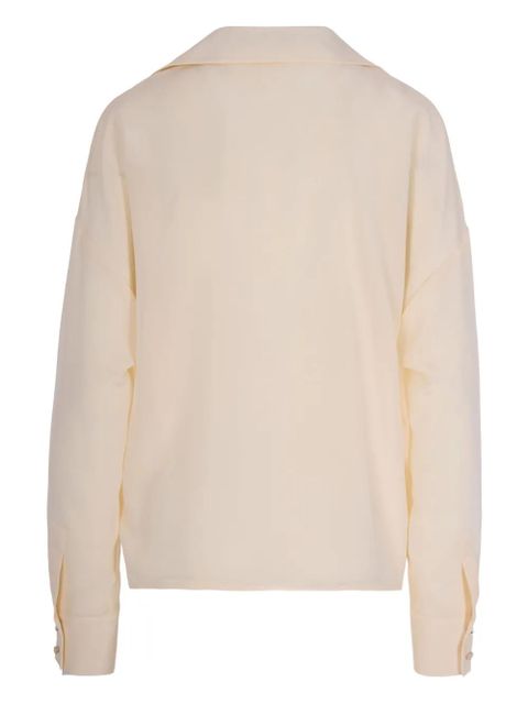 Max Mara bow-tie silk blouse - Neutrals