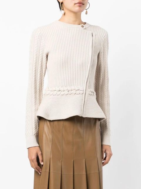 Simkhai knitted peplum biker jacket - Brown - zdjęcie produktu nr 2