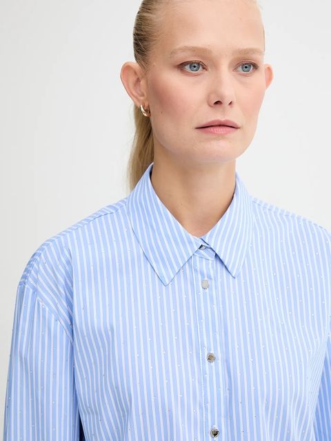 Morgan koszula damska kolor niebieski relaxed z kołnierzykiem klasycznym CRAY