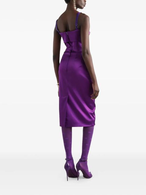 Dolce & Gabbana DNA satin midi dress - Purple