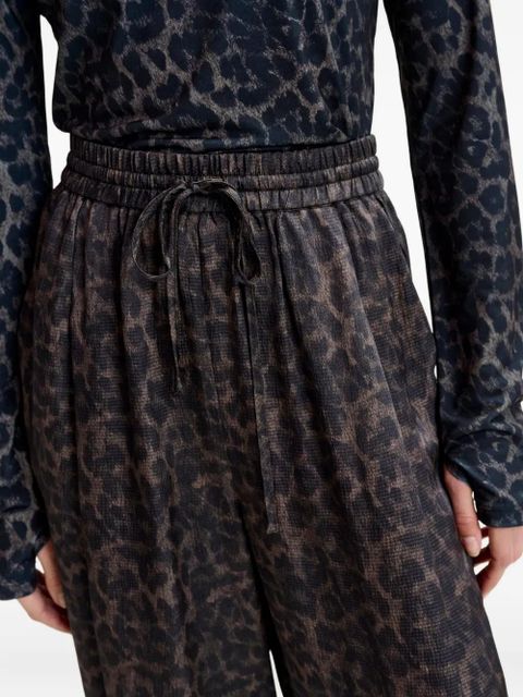 Essentiel Antwerp Irving leopard-print drawstring trousers - Black - zdjęcie produktu nr 2