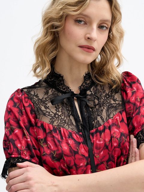 Never Fully Dressed sukienka Cherry Lyla kolor czerwony maxi prosta NFDDR3187