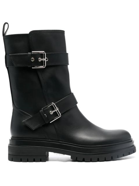 Gianvito Rossi Amphibian buckled biker boots - Black - zdjęcie produktu nr 1