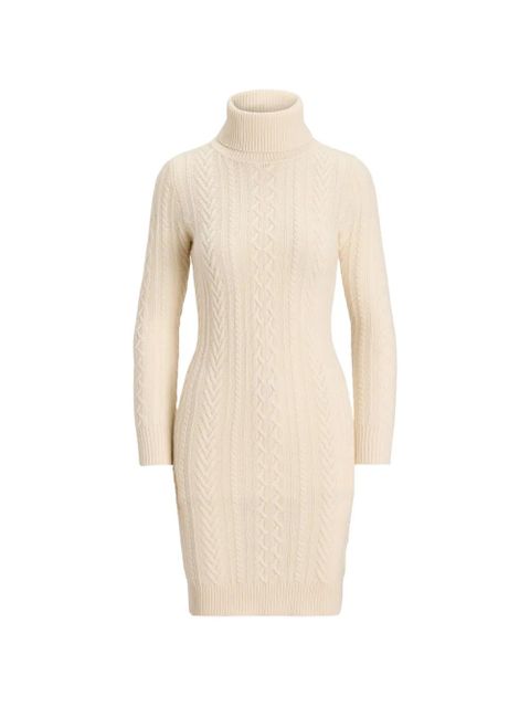 Lauren Ralph Lauren cable-knit roll-neck mini dress - Neutrals - zdjęcie produktu nr 1