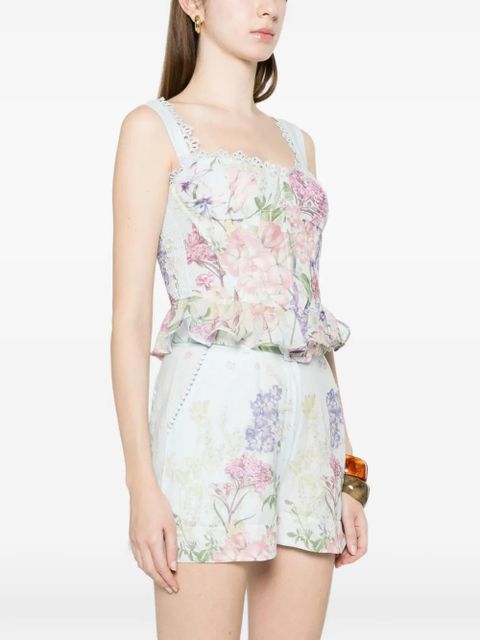 Charo Ruiz Ibiza Floret lace floral top - Blue