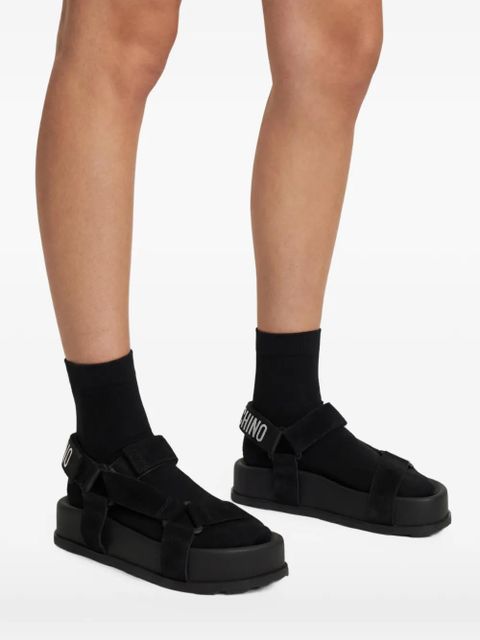 Moschino logo-print sandals - Black