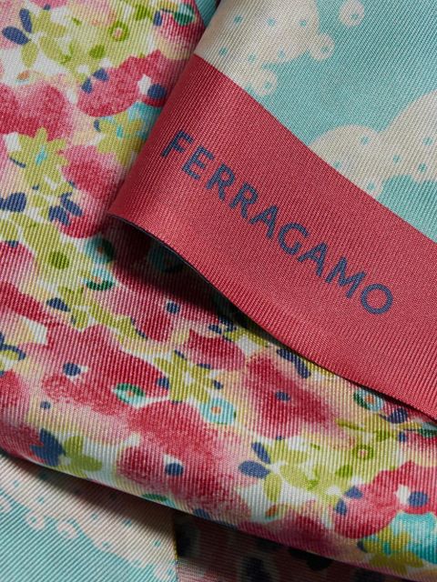 Ferragamo Palazzo Spini Feroni print bandeau - Blue