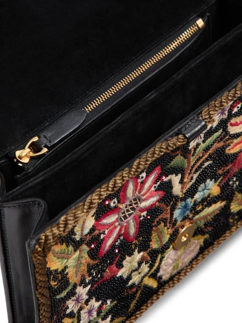 Valentino Garavani Vain embroidered shoulder bag - Black