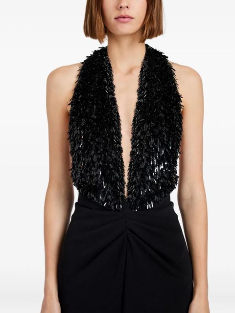 Proenza Schouler fringed twisted-detail dress - Black