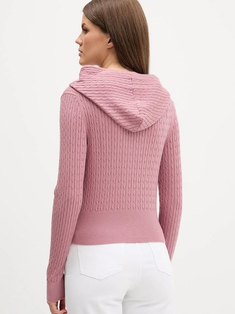 Guess Jeans kardigan z domieszką jedwabiu damska kolor różowy lekki W5BR04 Z3HO2