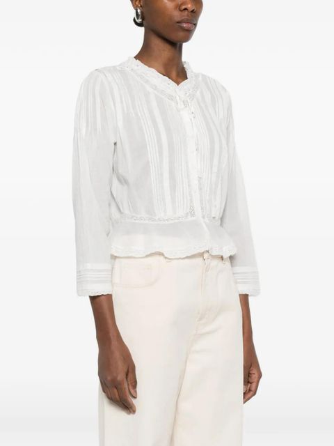 DÔEN Hillock lace-detail blouse - White - zdjęcie produktu nr 2